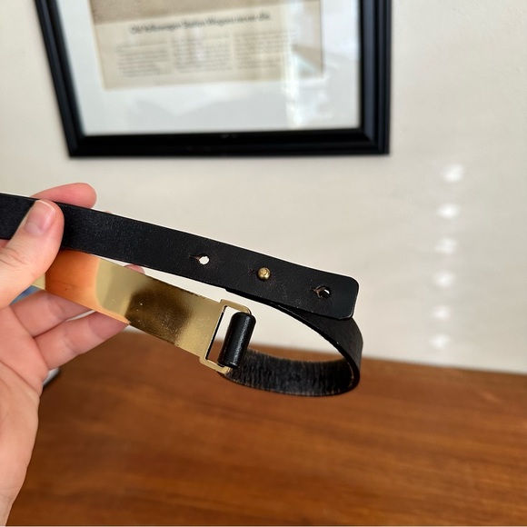 Club Monaco black and gold waist belt - Picture 2 of 7